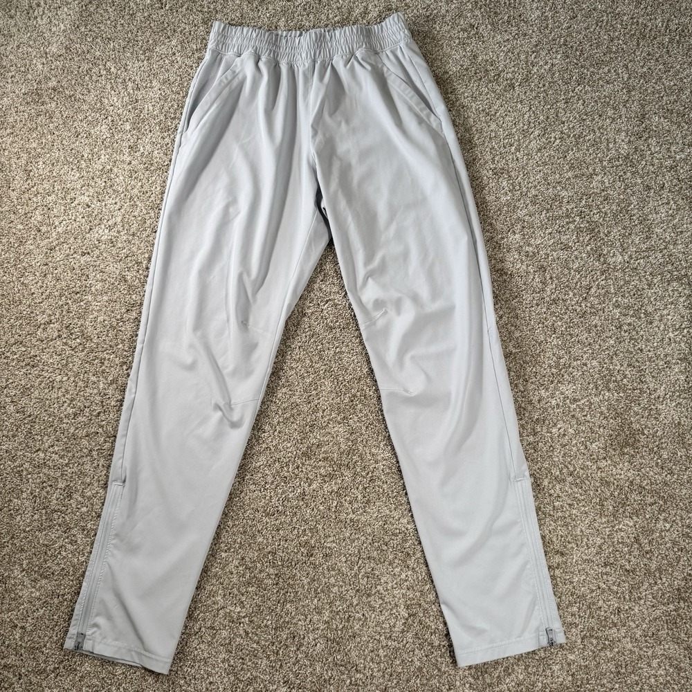 Under Armour Mens Size M‎ Squad Warm Up Zip Ankle Feather Grey Pant
